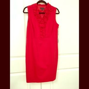 ❤️ NWT Red Tribal Ruffle Dress sleeveless 10